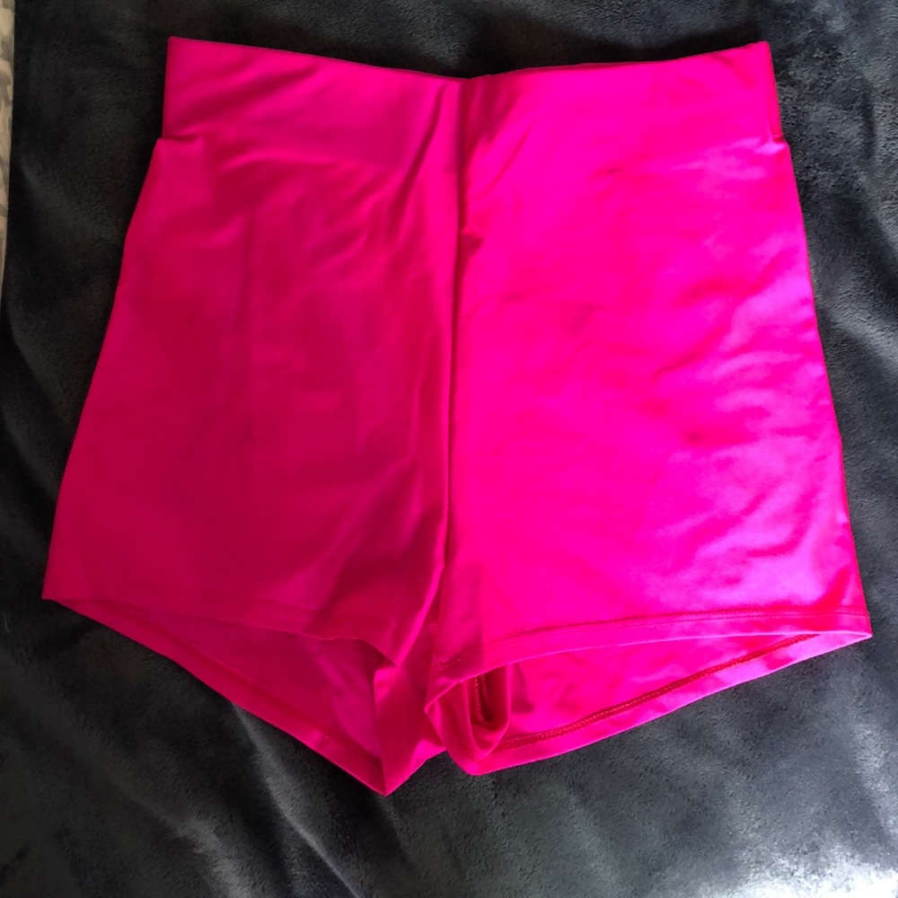 Hot pink high waisted shorts